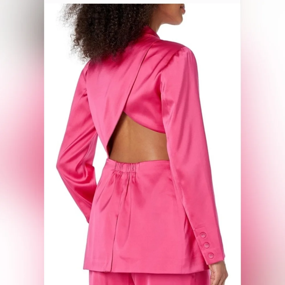 NWT Porsha Williams The Drop Women's Black Cutout Waist Blazer Size Large - Picture 2 of 3